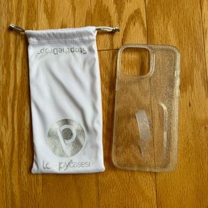 Loopy Clear - iPhone 13/12 Pro Max phone case - Clear Sparkle Silver